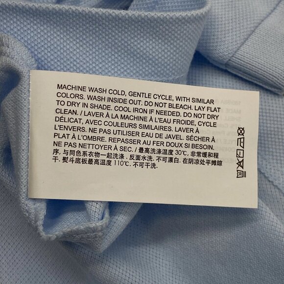 Theory Tailored Function Piqué Polo Shirt • Size M • Skylight Blue Short Sleeve - Picture 13 of 13